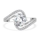 Weißer Zirkonia Ring 925 Silber rhodiniert (Größe 21.00)