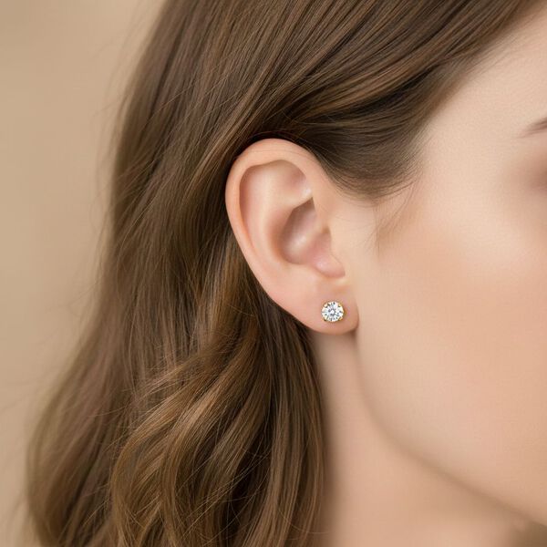 D'Joy Moissanit Ohrringe, 925 Silber vergoldet - 0,88 ct. image number 2