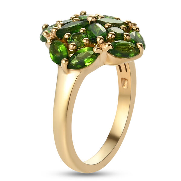 Nat&uuml;rlicher Chromdiopsid Ring 925 Silber vergoldet  ca. 2,29 ct image number 5