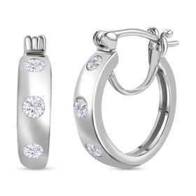 Moissanit Ohrringe, 925 Silber rhodiniert, ca. 0,62 ct.