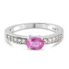 Premium Ilakaka Rosa Saphir und Zirkon Ring 925 Silber platiniert (Größe 17.00)(Fissure gefüllt) image number 0