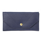 100% echte Leder Geldbörse, RFID geschützt, 18.50x10.50 cm, Marine-Blau