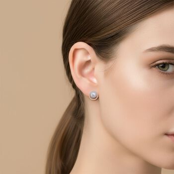 S&uuml;&szlig;wasser Perle (11 mm), Wei&szlig;er Zirkonia Ohrringe 925 Silber vergoldet