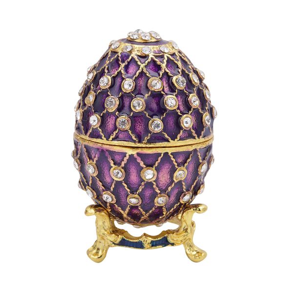 Tablettend&ouml;schen mit wei&szlig;en Kristallen, emailliert, 4x6,5 cm, Dunkelrot image number 0