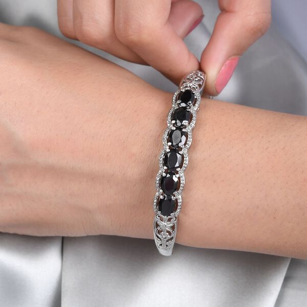 Verstellbares, schwarzes Spinell-Armband, 16-26cm - 7,91 ct. image number 3