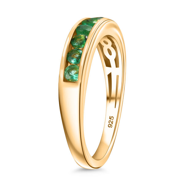 Socoto Smaragd Ring 925 Silber 750 Gelb Vergoldet (Größe 21.00) ca. 0,58 ct image number 4