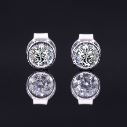 LUXURIANT DIAMOND- VS-GH Labor Diamant Ohrringe, 925 Silber platiniert - 0,35 ct. image number 2