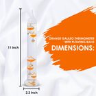 Galileo Thermometer mit schwimmenden Kugeln in Orange image number 2