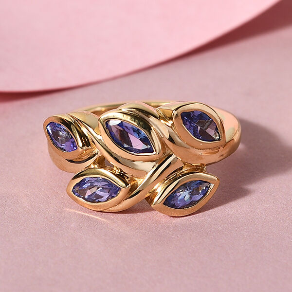 Tansanit Ring 925 Silber vergoldet  ca. 1,15 ct image number 2