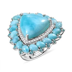 D'Joy Larimar, Neon Apatit und Zirkon Ring - 29,46 ct.