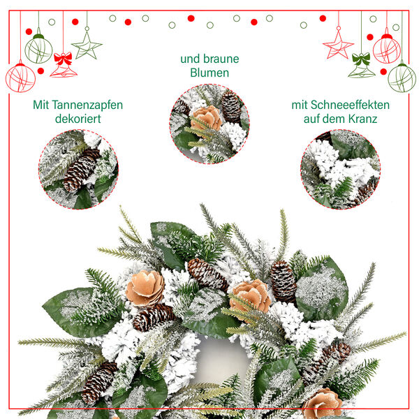 Weihnachtskranz, Weihnachtsdekoration, Durchmesser 45 cm, Grün und Mehrfarbig  image number 5