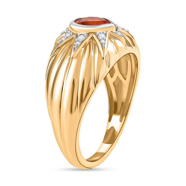 GP Celestial Kollektion- AAA Blaze Feueropal, Zirkon und Kanchanaburi blauer Saphir zweifarbiger Ring - 0,70 ct. image number 5