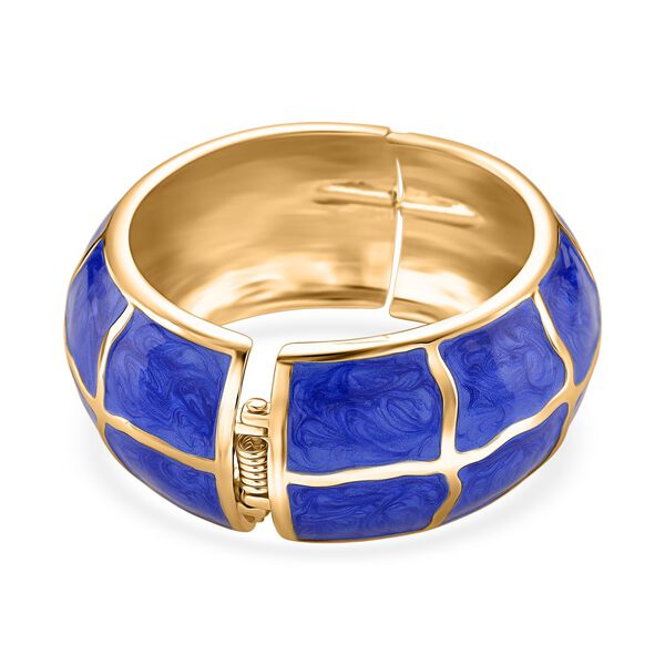 Emaille-Armreif mit Karomuster, ca. 18,5 cm, blau emailliert image number 6