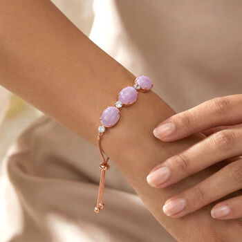 EverTrue Kunzit und wei&szlig;es Topas 19cm flexibles Armband - 35,47 ct.