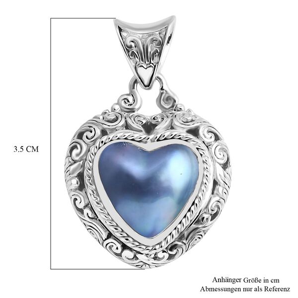 Blau Mabe Perle (12 mm) Anhänger 925 Silber image number 5