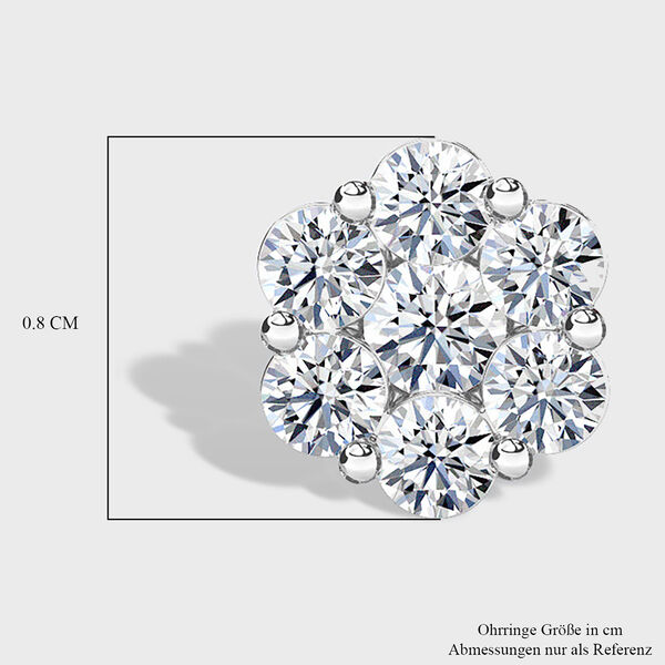 LUXURIANT 1 ct. SGL zertifizierte VS Labor Diamant Ohrringe, 925 Silber platiniert image number 5