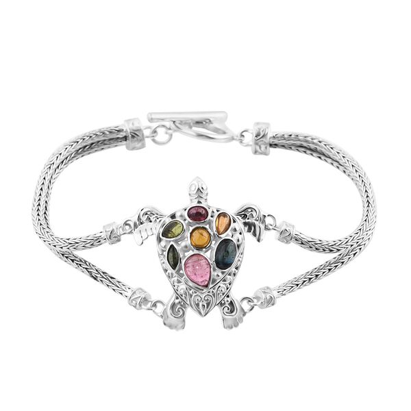 Royal Bali - AAA mehrfarbiges Turmalin Armband, ca. 19 cm, 925 Silber ca. 2.23 ct
