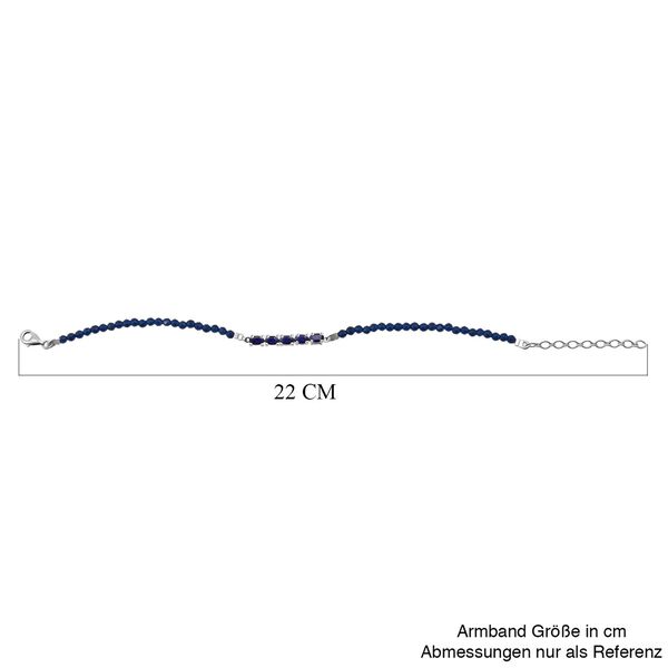 D'Joy Masoala Saphir (Fissure gef&uuml;llt) Armband ca. 19 cm mit 5 cm extender, 925 Silber rhodiniert ca. 5,69 ct. image number 4