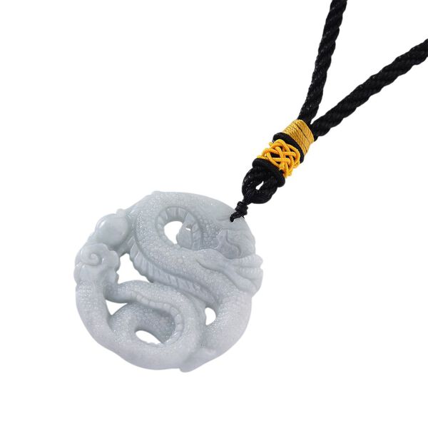 Drachen-H&auml;ngedekor aus Myanmar Jadeit Typ A, naturbelassene Schnitzarbeit, ca. 5 cm image number 4