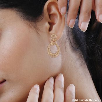 Wei&szlig;er Kristall Ohrringe, goldfarben