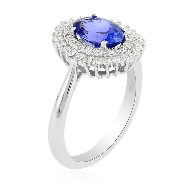 RHAPSODY AAAA Tansanit und VE EF Diamant-Halo-Ring in 950 Platin - 1,67 ct. image number 6