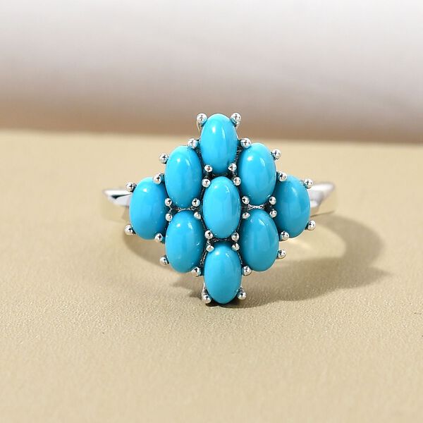 Amerikanischer, natürlicher Sleeping Beauty Türkis-Ring, 925 Silber platiniert  ca. 2,05 ct image number 2