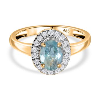 AAA Alexandrit, Wei&szlig;er Diamant Ring 585 Gold (10-15 Werktage Lieferzeit)  (Gr&ouml;&szlig;e 17.00) ca. 1,70 ct