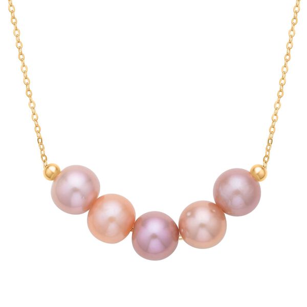 9-10mm mehrfarbige Edison Perlen-Halskette 50cm - 25 ct.