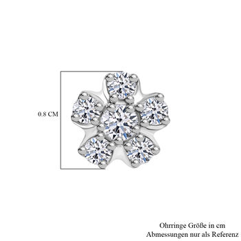 LUXURIANT 0,50 ct. SI Labor Diamant Ohrringe, 925 Silber platiniert