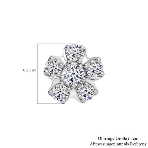 LUXURIANT DIAMOND- SI Labor Diamant Ohrringe, 925 Silber platiniert - 0,50 ct. image number 3