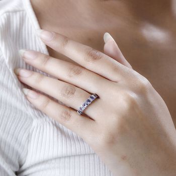 Tansanit Ring, 925 Silber rhodiniert - 1,28 ct.