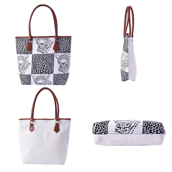 Handtasche mit Kunstleder-Griff, Leopard-Muster image number 2