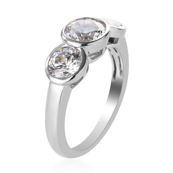 LUSTRO STELLA Hergestellt mit ZIRKONIA Ring 925 Silber Platin-Überzug (Größe 16.00) ca. 4,14 ct image number 4