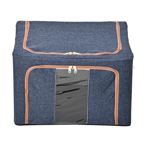 66L Stapelbare Aufbewahrungsbox mit Metallrahmen, blau image number 0