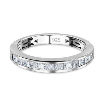 Moissanit Ring, 925 Silber platiniert (Größe 17.00) ca. 0.54 ct