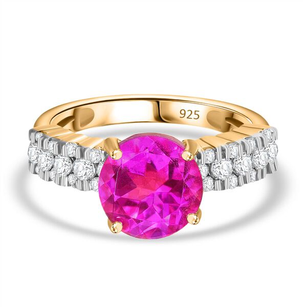 Strahlender Orchidee Quarz und Zirkon-Ring - 4,14 ct. image number 0