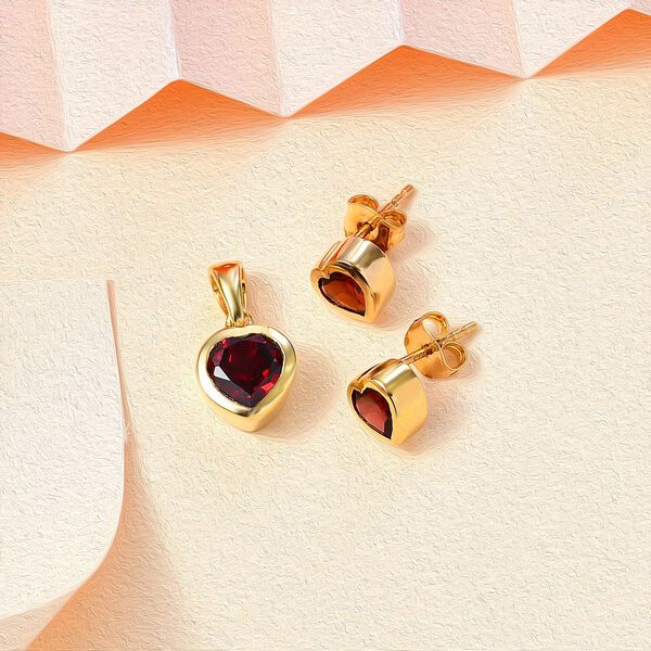 Mosambik Granat Schmuckset - 3,86 ct. image number 2