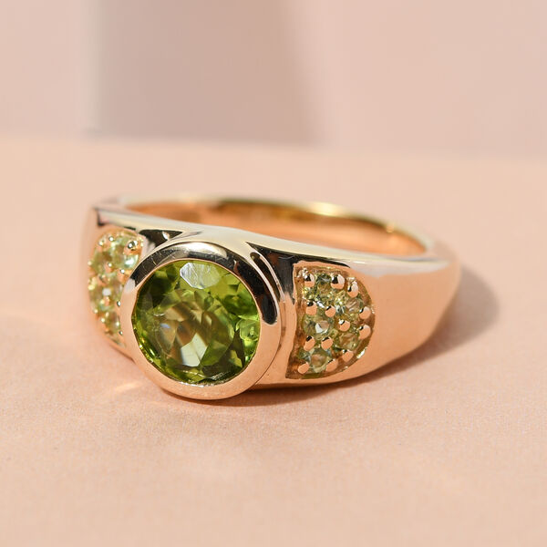 Natürlicher Peridot-Ring, 925 Silber vergoldet  ca. 1,58 ct image number 2