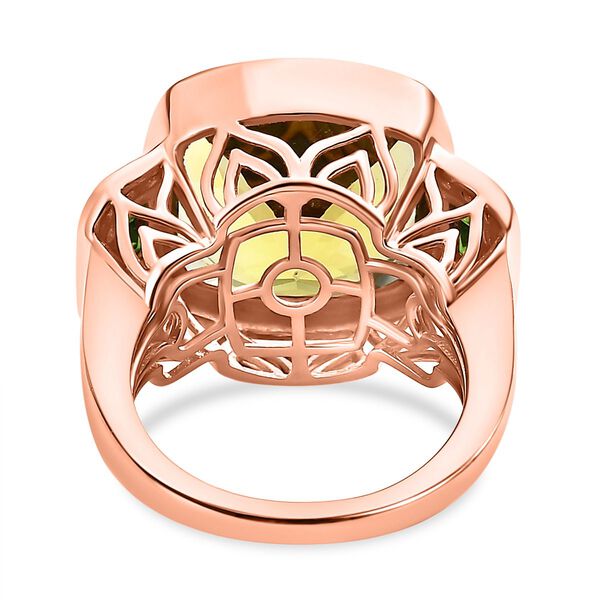 Ouro Verde-Quarz, Natürlicher Chromdiopsid Ring, 925 Silber rosévergoldet (Größe 17.00) ca. 11.70 ct image number 6