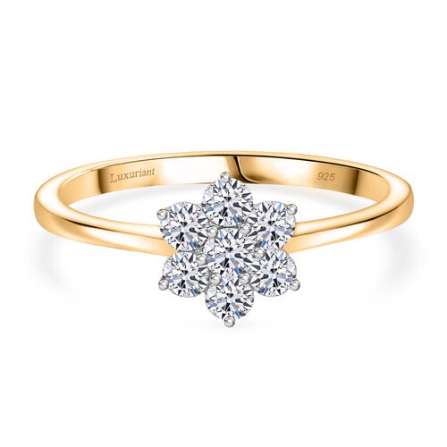 LUXURIANT DIAMOND - Lab Grown Diamant SI-GH SGL zertifiziert Ring 925 Silber Gelbgold Vermeil (Größe 17.00) ca. 0.50 ct image number 0