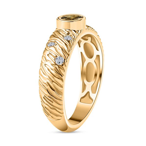 AA nat&uuml;rlicher goldener Tansanit und Zirkon-Ring - 0,52 ct. image number 5