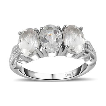 Wei&szlig;er Topas Schmuckset  Edelstahl ca. 5.43 ct