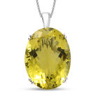 Ouro-Verde-Quarz Anhänger mit Kette, ca. 45 cm, 925 Silber platiniert ca. 51.91 ct