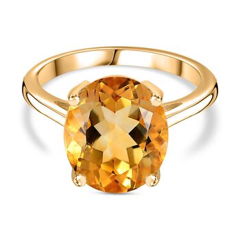 AA Citrin Ring 925 Silber vergoldet (Gr&ouml;&szlig;e 16.00) ca. 4,56 ct
