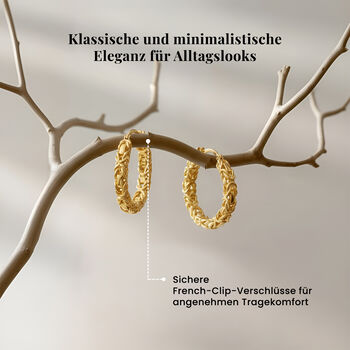 Creolen im byzantinischen Ketten-Design, 925 Silber 750 Gelbgold Vermeil