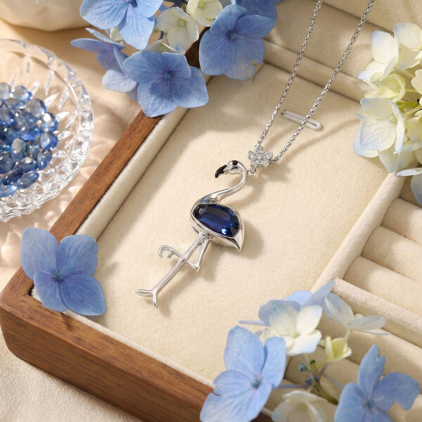 Mehrfarbiger Kristall Anh&auml;nger mit Kette ca. 63.5 cm + 5 cm Extender, Legierung, Legierung emailliert image number 1