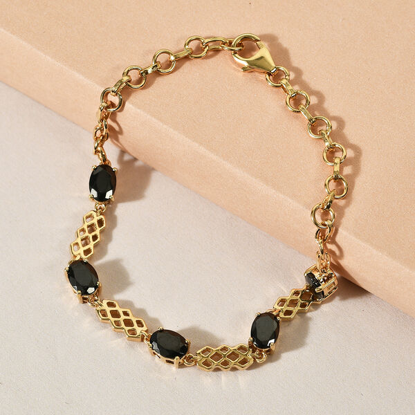 Elite Schungit Armband, 19 cm, 925 Silber Gelbgold Vermeil ca. 2,34 ct image number 2