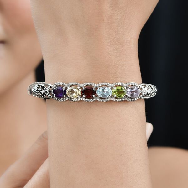 Verstellbares, mehrfarbiges Edelstein-Armband, 16-26cm - 6,20 ct. image number 9