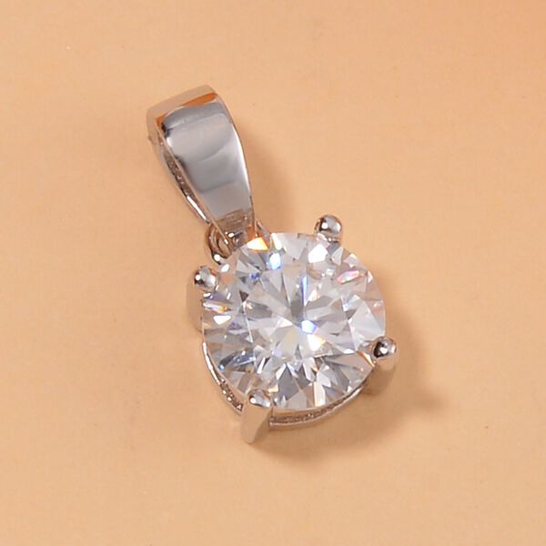 Moissanit Anh&auml;nger 925 Silber platiniert ca. 0,99ct image number 6