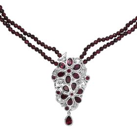 Rhodolith Granat Halskette, 45 cm - 95,73 ct.